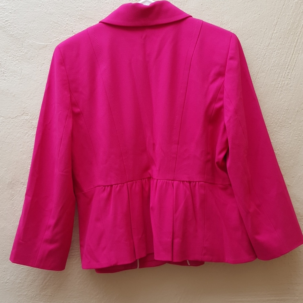 Ann Taylor Pink Magenta Peplum Jacket Suit Blazer 4 - Picture 4 of 4